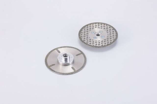One Side Triangle Shape and Other Side With Strips Abrasive Electroplated M14 Thread Diamond Saw Blade for Marble