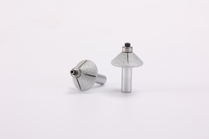 Vacuum Brazed Stone Router Bit Diamond Engraving Tools With Bearing For Hand Machine
