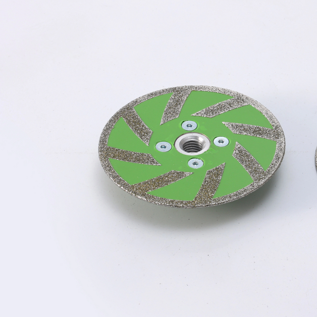 Double-Sided Tornado Diamond Saw Blade with M14 Flange and Green Label for Stone Cutting and Grinding