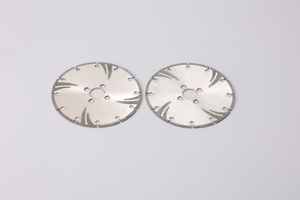 Electroplated Diamond Cutting Blade with Water Channels and Reinforced Curved Ribs
