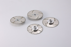 Electroplated Diamond Cutting Blade with 4 Protective Tooth Bands, M14 Flange Saw Blade for Stone Cutting
